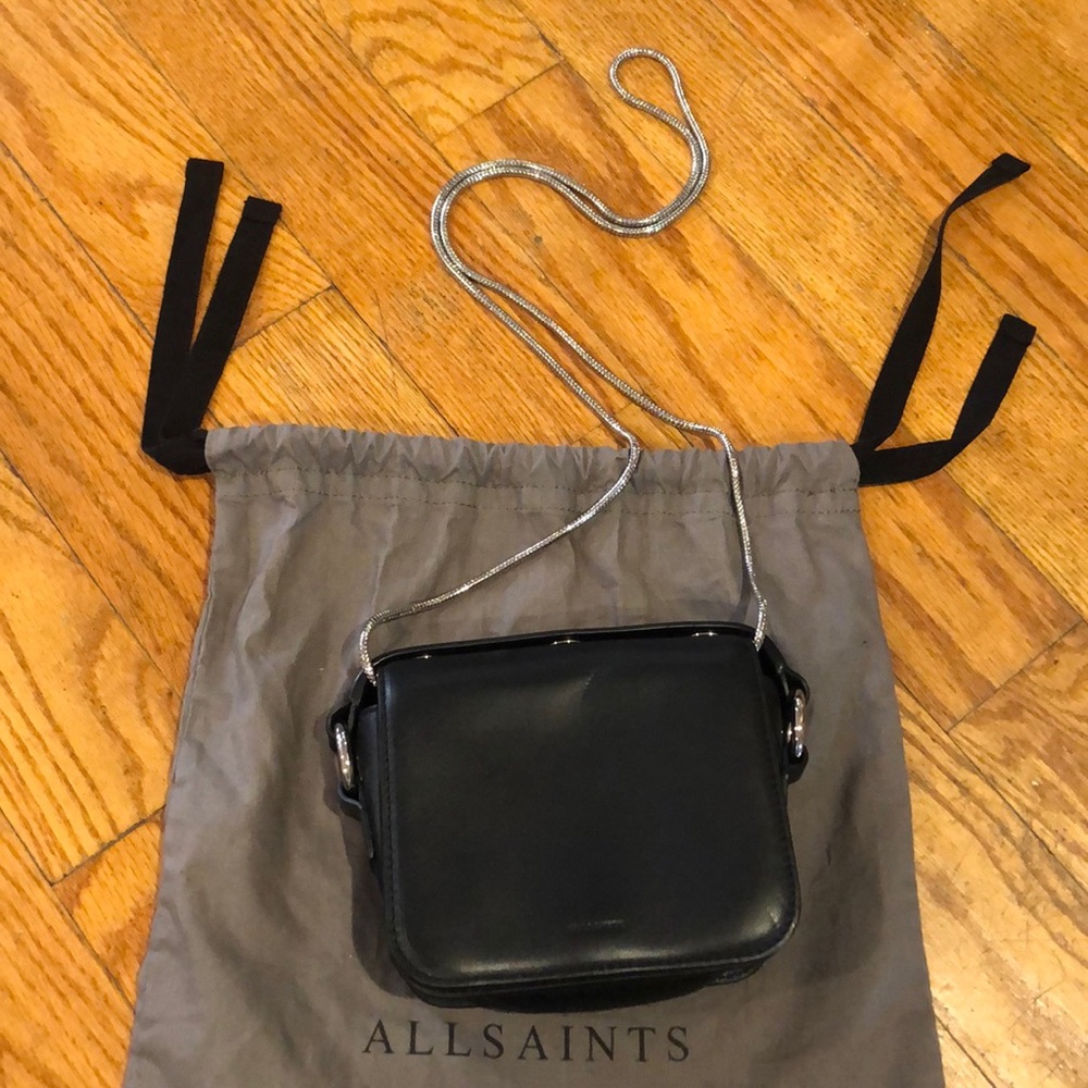 Convertible blk leather All Saints bag